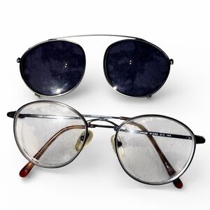 Vintage LEISURE SOCIETY CAMBRIDGE Eyeglasses With Clip On Frames Unisex Titanium